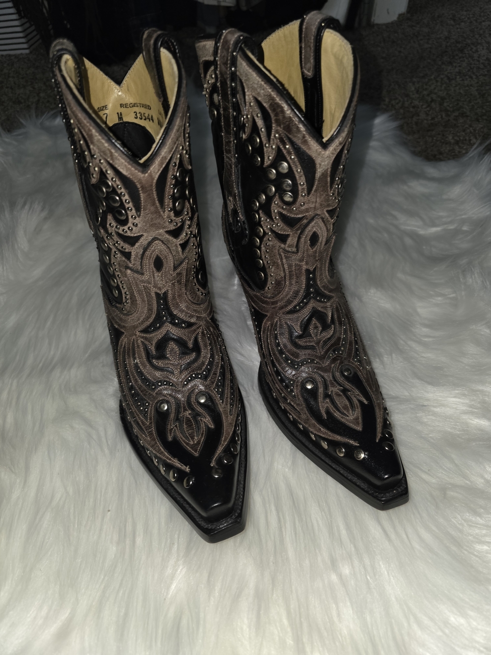 Corral Studded Black And Brown New Never Worn